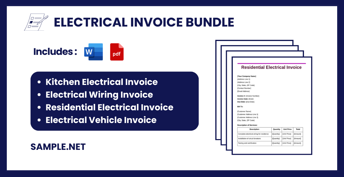 electrical invoice bundle