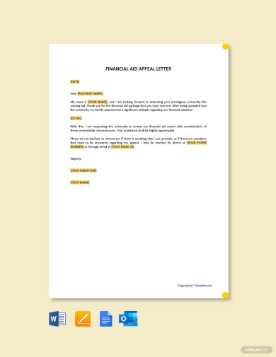 Financial Aid Appeal Letter Template