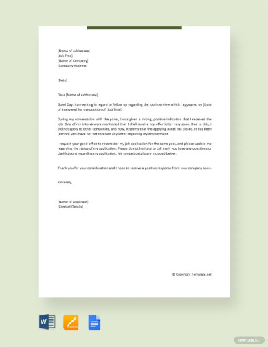 Free Appeal Letter For Job Rejection Template