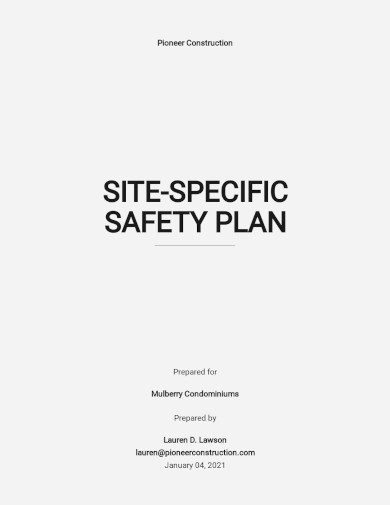 Free Blank Site Specific Safety Plan Template