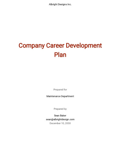 Free Company Career Development Plan Template