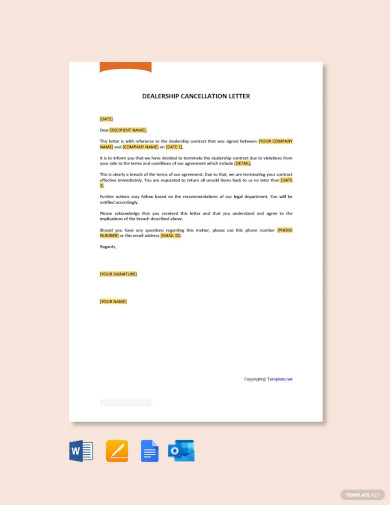 Free Dealership Cancellation Letter Template