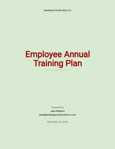 Free Employee Annual Training Plan Template