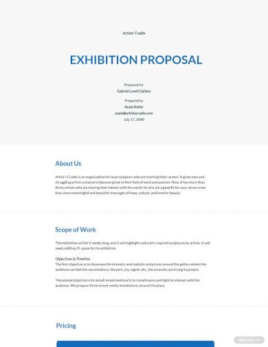 Free Exhibition Proposal Sample Template