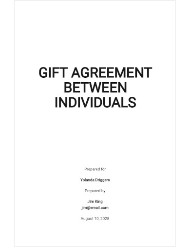 Free Gift Agreement Between Individuals Template