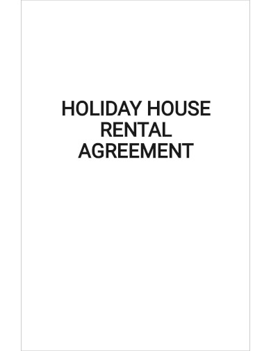 Free Holiday House Rental Agreement Template