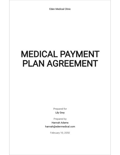 Free Medical Patient Payment Plan Agreement Template