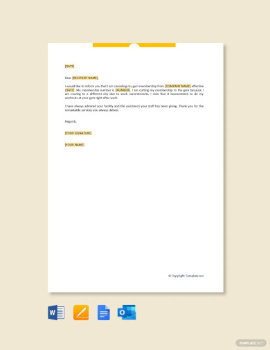 Free Membership Cancellation Letter Template