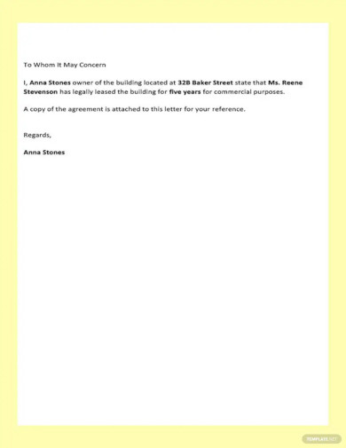 Free Notarized Letter Template for Residency
