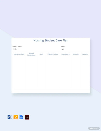 Free Nursing Student Care Plan Template