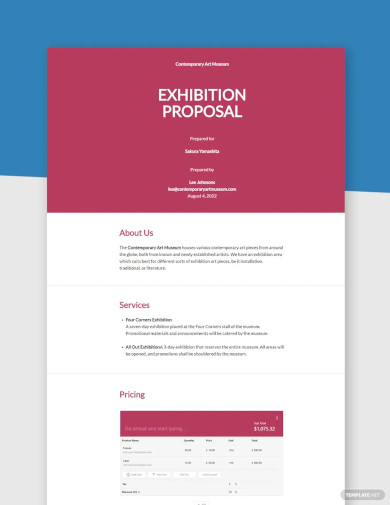 Free Simple Exhibition Proposal Template