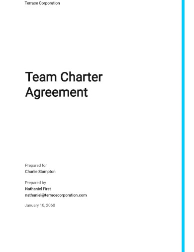 Free Team Charter Agreement Template