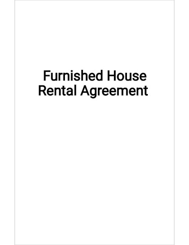 Furnished House Rental Agreement Template