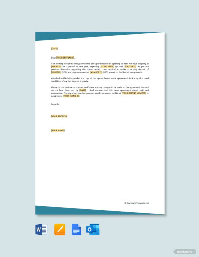House Rental Agreement Letter Template