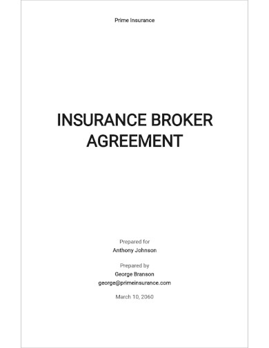 Insurance Broker Agreement Template