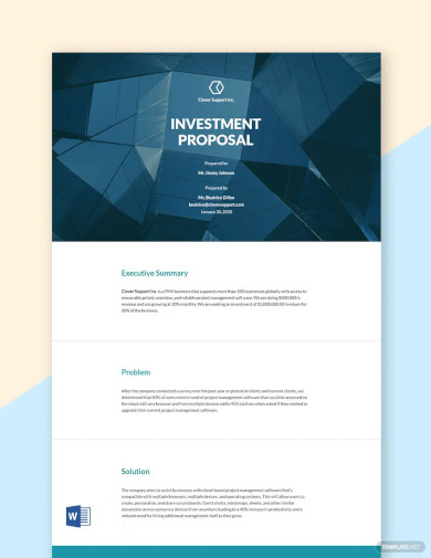 Investment Proposal Sample Template