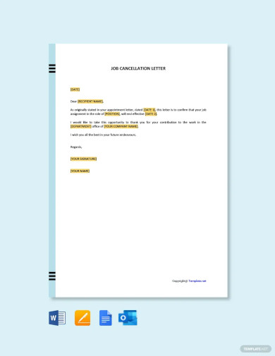 Job Cancellation Letter Template
