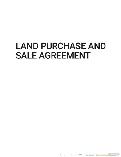 Land Purchase and Sale Agreement Template