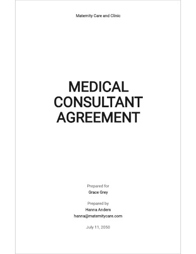 Medical Consultant Agreement Templat