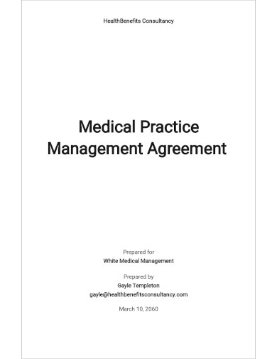 Medical Practice Management Agreement Template