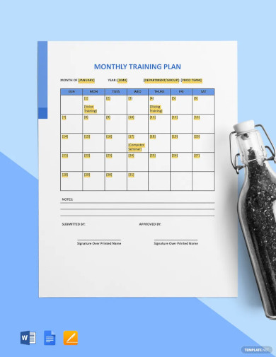 Monthly Training Plan Template