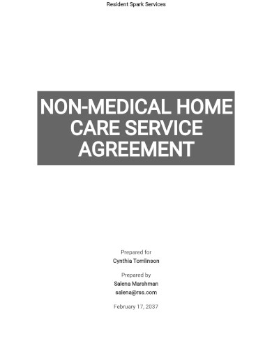 Non Medical Home Care Service Agreement Template