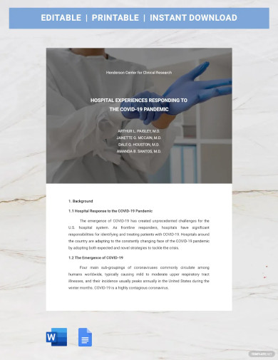 Online Medical Report Template