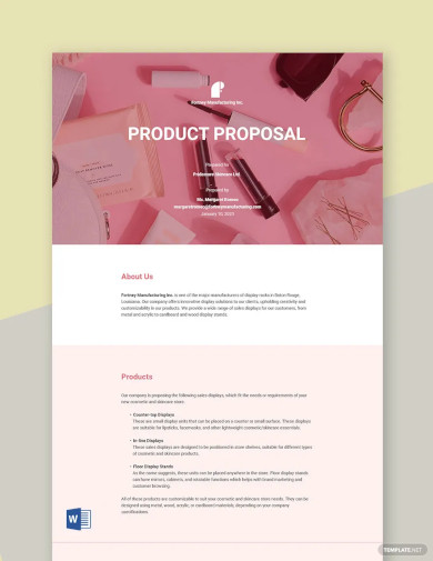 Product Proposal Sample Template