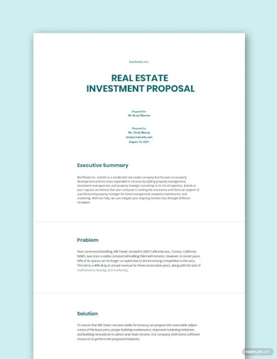 Real Estate Investment Proposal Template