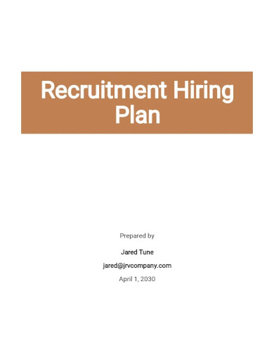 Recruitment Hiring Plan Template