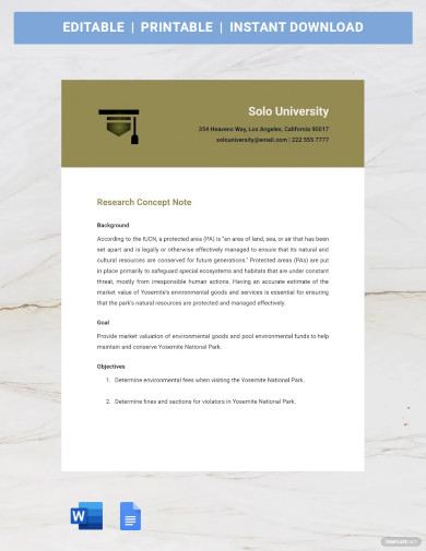 Research Concept Note Template