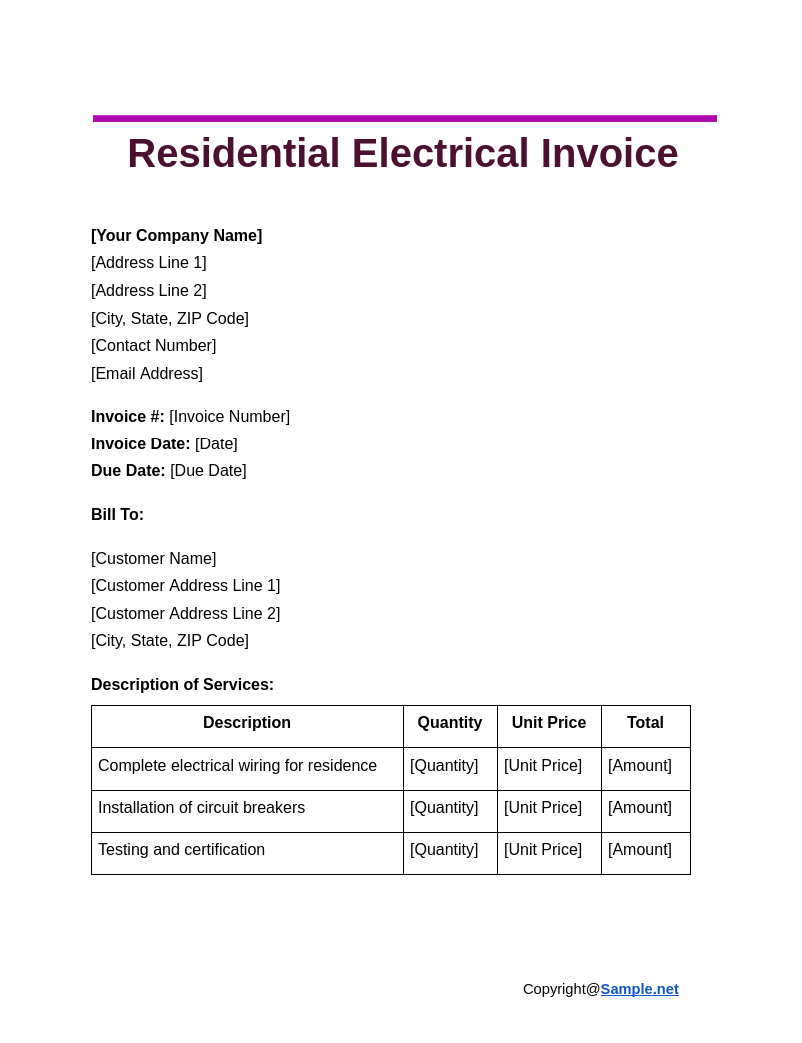 Residential Electrical Invoice Google Docs 11 28 2024 10 50 AM