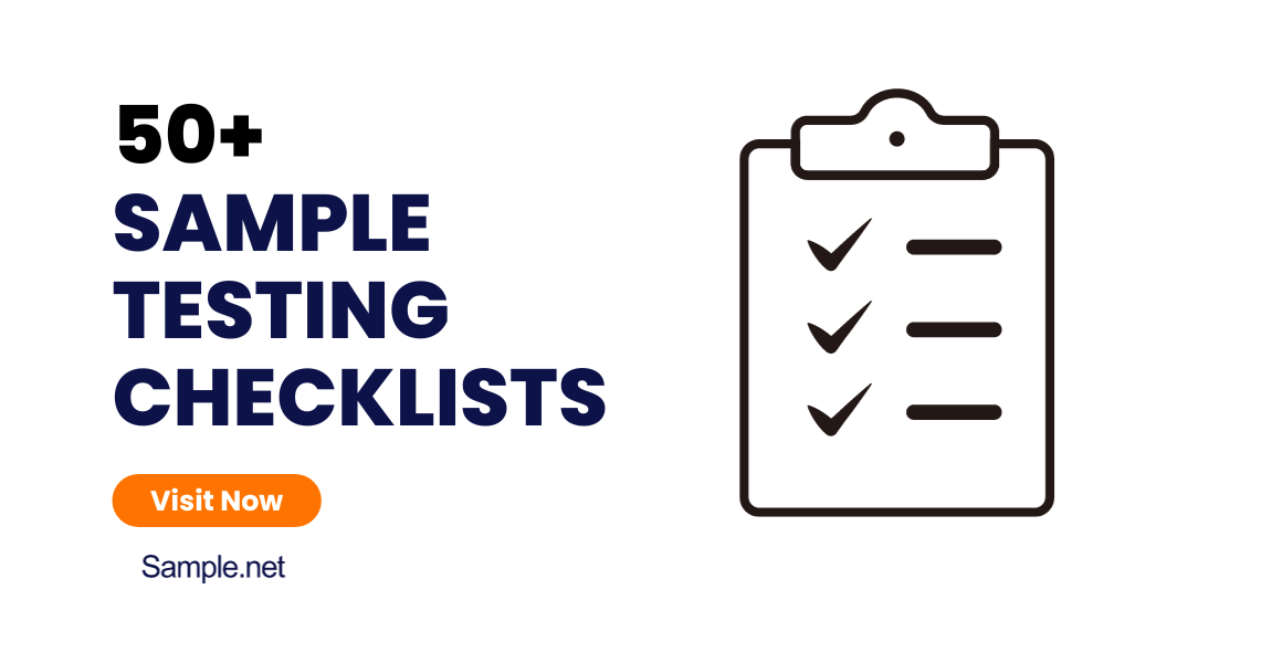 sample testing checklists