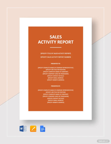 Sales Activity Report Template