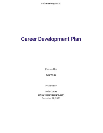 Sample Career Development Plan Template