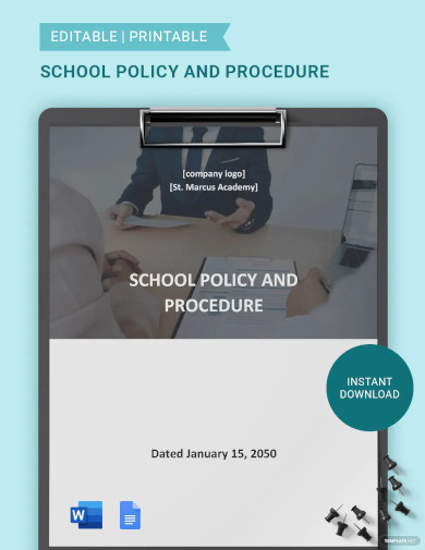 School Policy And Procedure Template