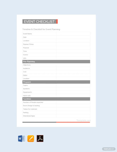 Simple Event Planning Checklist Template