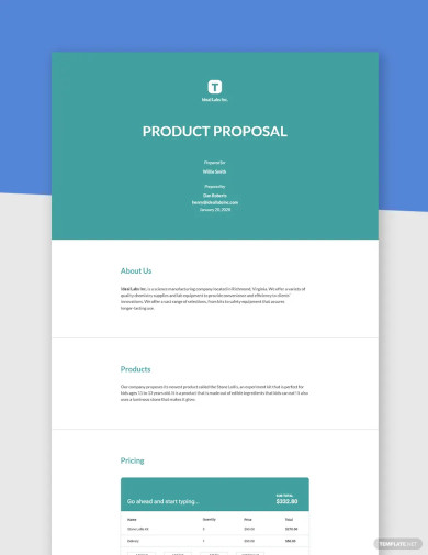 Simple Product Proposal Template
