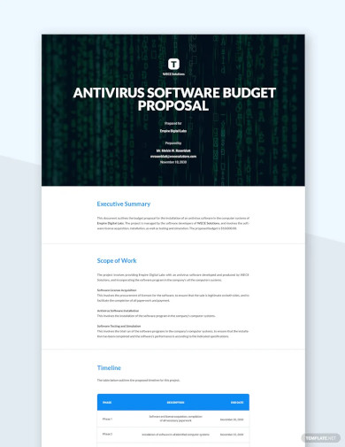 Software Budget Proposal Template