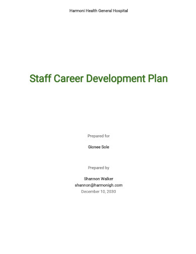 Staff Career Development Plan Template