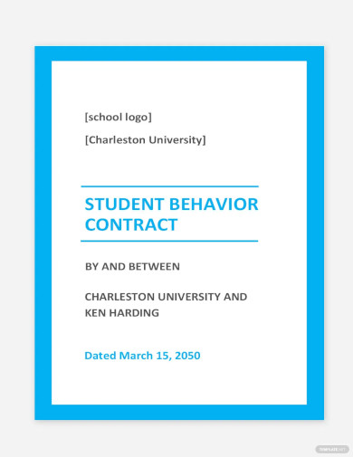 Student Behavior Contract Template