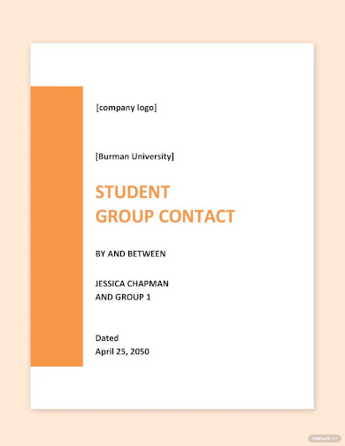 Student Group Contract Template