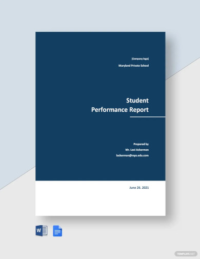 Student Performance Report Template