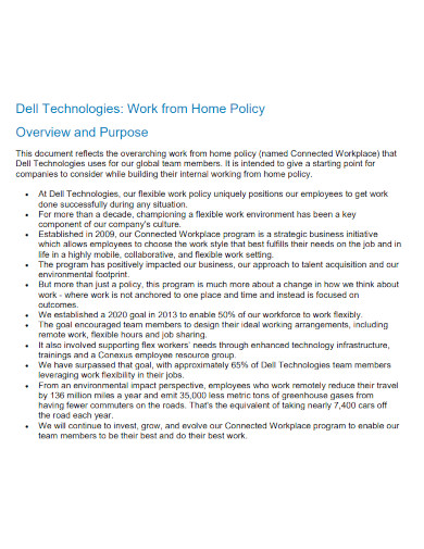 Work From Home Policy Document