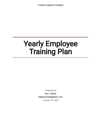 Yearly Employee Training Plan Template