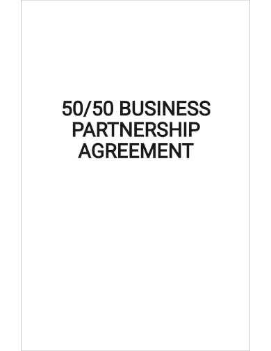 50 50 Business Partnership Agreement Template