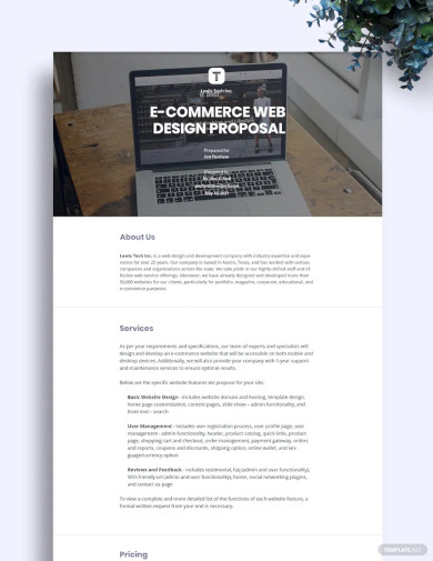 E Commerce Web Design Proposal Template1