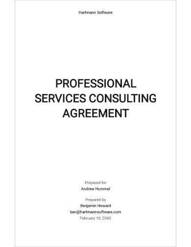 Professional Services Consulting Agreement Template