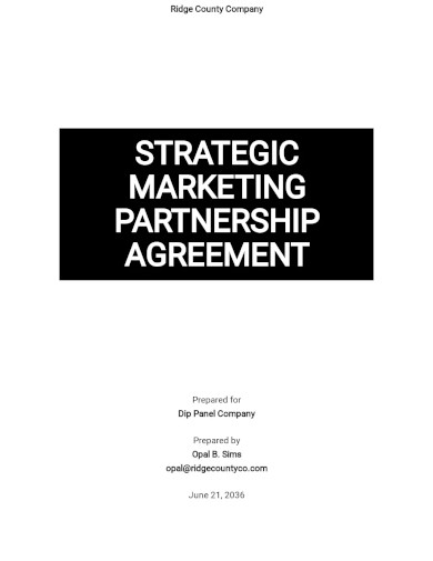 Strategic Marketing Partnership Agreement Template