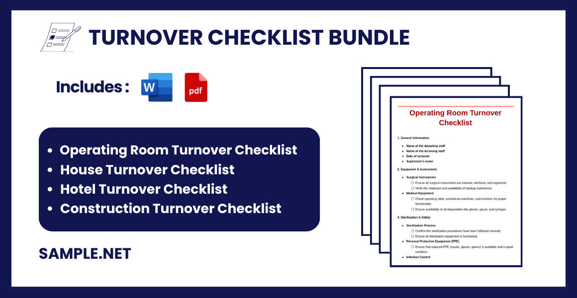 turnover checklist bundle